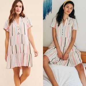 Anthropologie Pink Striped Dress